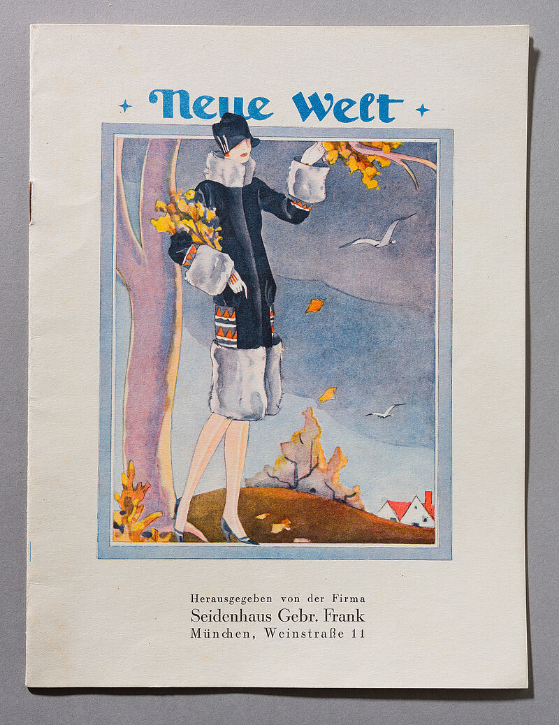 Gebrüder Frank, München, De Beck, M. Sparkuhl, Werbeschrift: Neue Welt, herausgegeben von der Firma Seidenhaus Gebr. Frank, München Weinstraße 11, um 1925