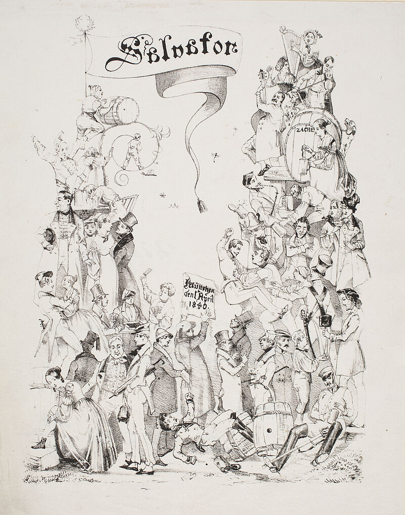 Verschiedene Szenen beim Salvatorbier, 1840
