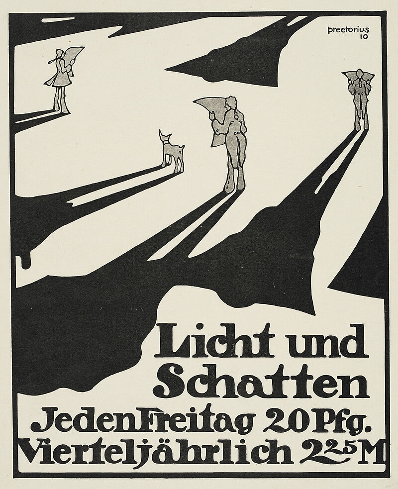 Emil Preetorius, „Licht und Schatten / Jeden Freitag 20 Pfg. Vierteljährlich 2,25 M“ (Originaltitel), 1910