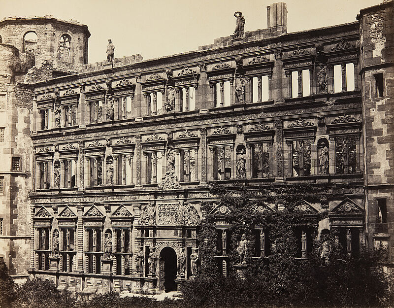 Felix Alexander Oppenheim, Heidelberg, Schloss, Fassade des Ottheinrichsbaus, um 1855