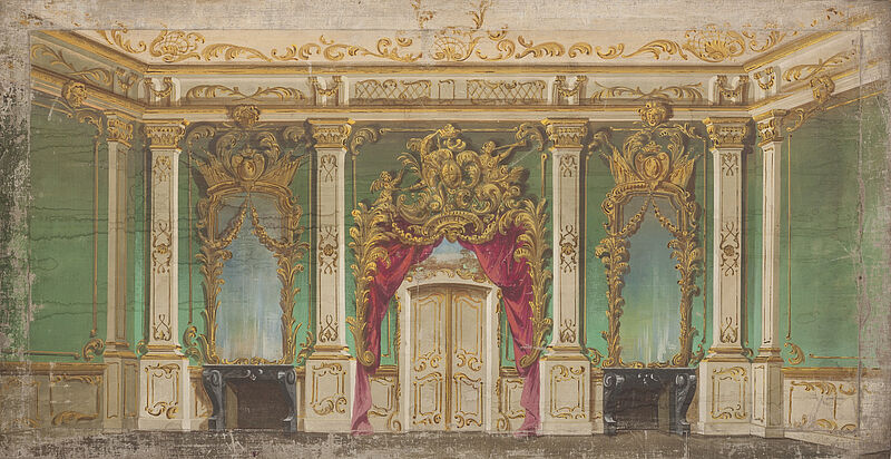 Münchner Marionettentheater, Hintergrund "Rokokosaal", um 1900
