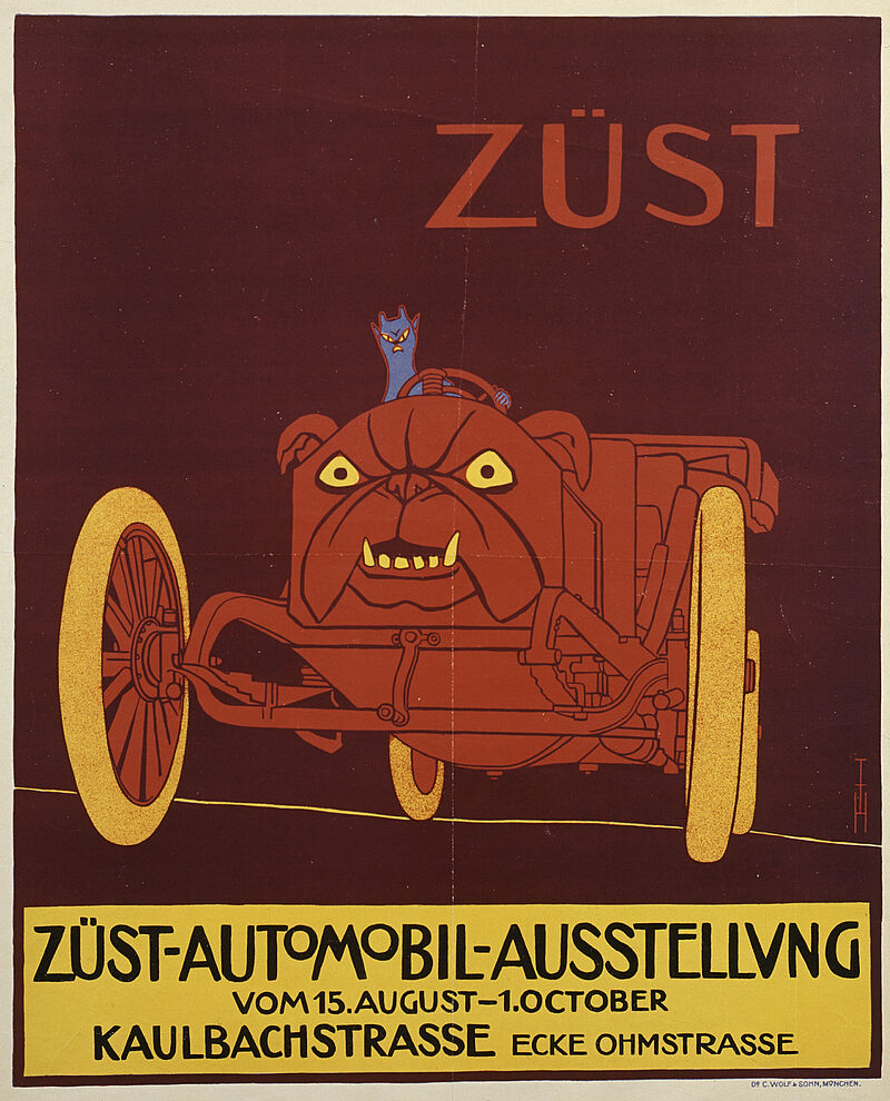 Thomas Theodor Heine, "ZÜST-AUToMoBIL-AUSSTELLUNG" (Originaltitel), 1907