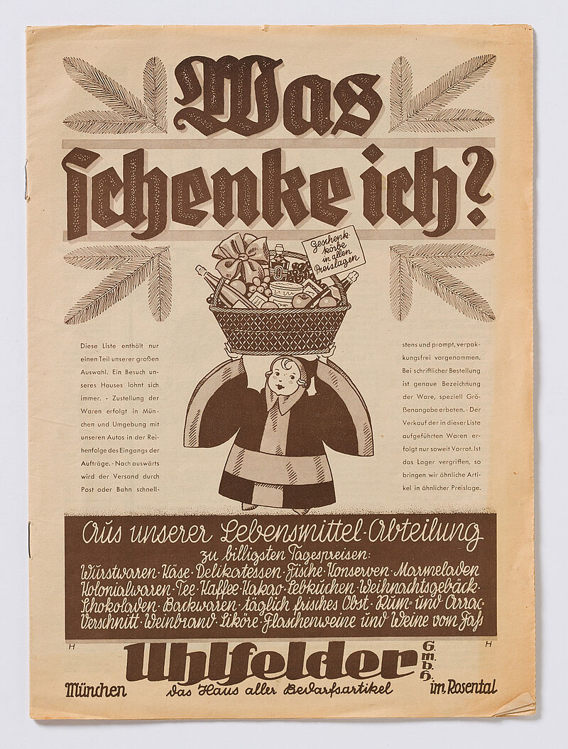 Werbebroschüre des Kaufhauses Heinrich Uhlfelder – "Was schenke ich?", um 1935