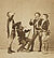 Joseph Albert, "Eugen Klimsch, Franz Xaver von Pausinger, Reynier, Byörksten / Maskenball von 'Jung-München' 1862" (Originaltitel), Februar 1862