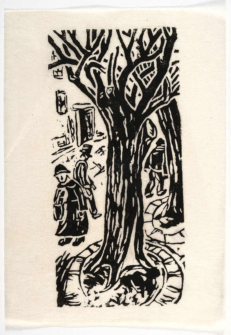 Maria Luiko, Straßenszene mit Baum, um 1935