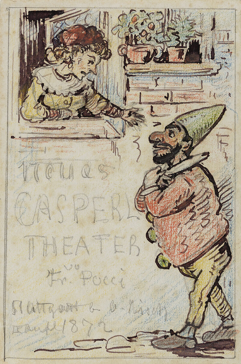 Franz von Pocci, Münchner Marionettentheater, Titelentwurf zu "Neues Kasperl-Theater von Fr. Pocci" (2/2), 1872