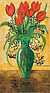 Carl Strathmann, Grüne Vase mit roten Tulpen