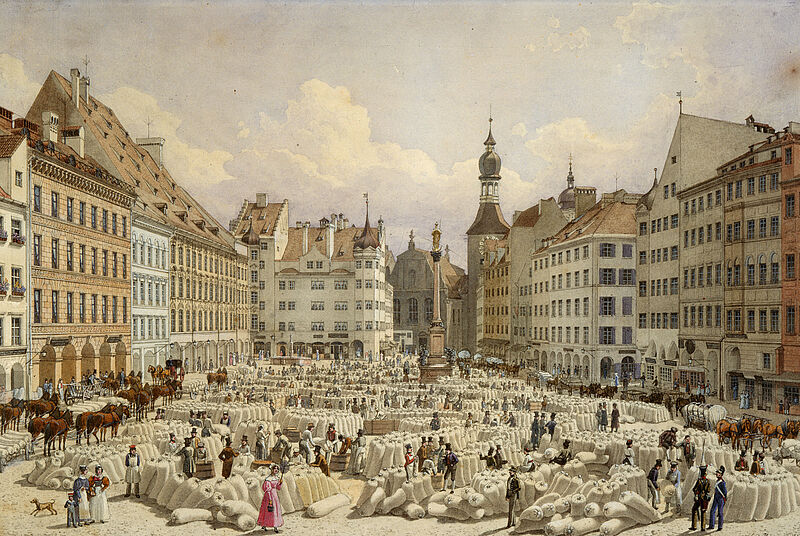 Carl Friedrich Heinzmann, Schrannenplatz, 1836