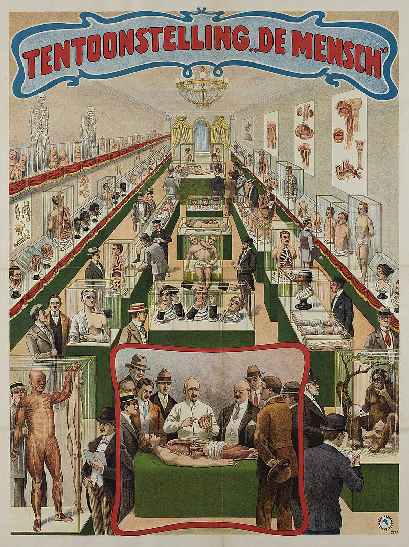 Fa. Lith. Adolph Friedländer, „Tentoonstelling 'De Mensch'“ (Originaltitel), um 1923
