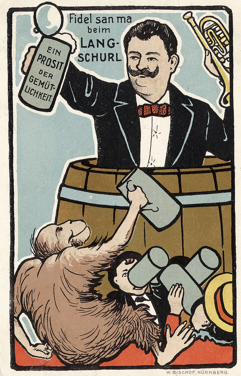 Georg Ritzer, Postkarte "Ein Prosit der Gemütlichkeit", 1899