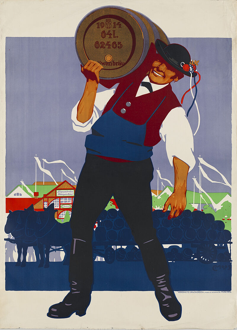 Carl Moos, Plakat ohne Schrift [Löwenbräu], 1914