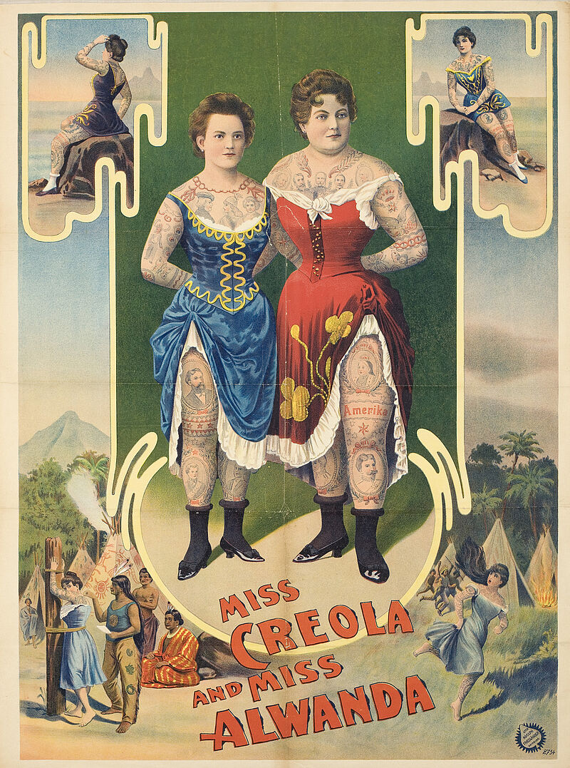 Fa. Lith. Adolph Friedländer, "Miss Creola and Miss Alwanda" (Originaltitel), um 1905