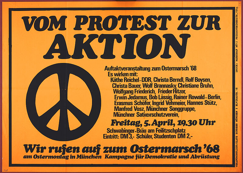 Claus Schreer, "VOM PROTEST ZUR AKTION / Wir rufen auf zum Ostermarsch '68" (Originaltitel), 1968