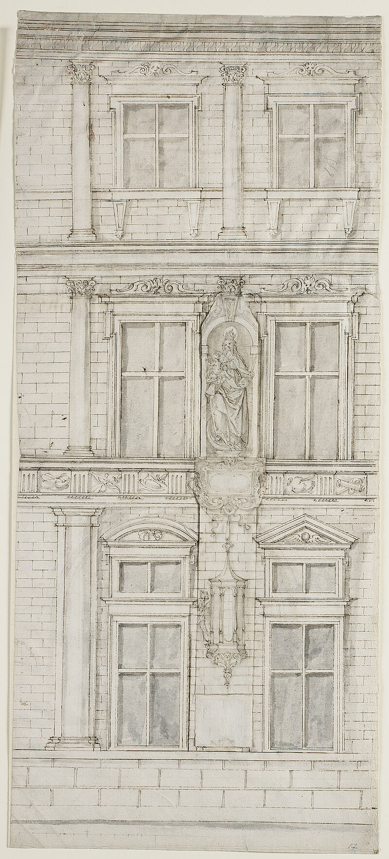 Hans Krumpper, Erster Entwurf für die Madonna an der Residenzfassade