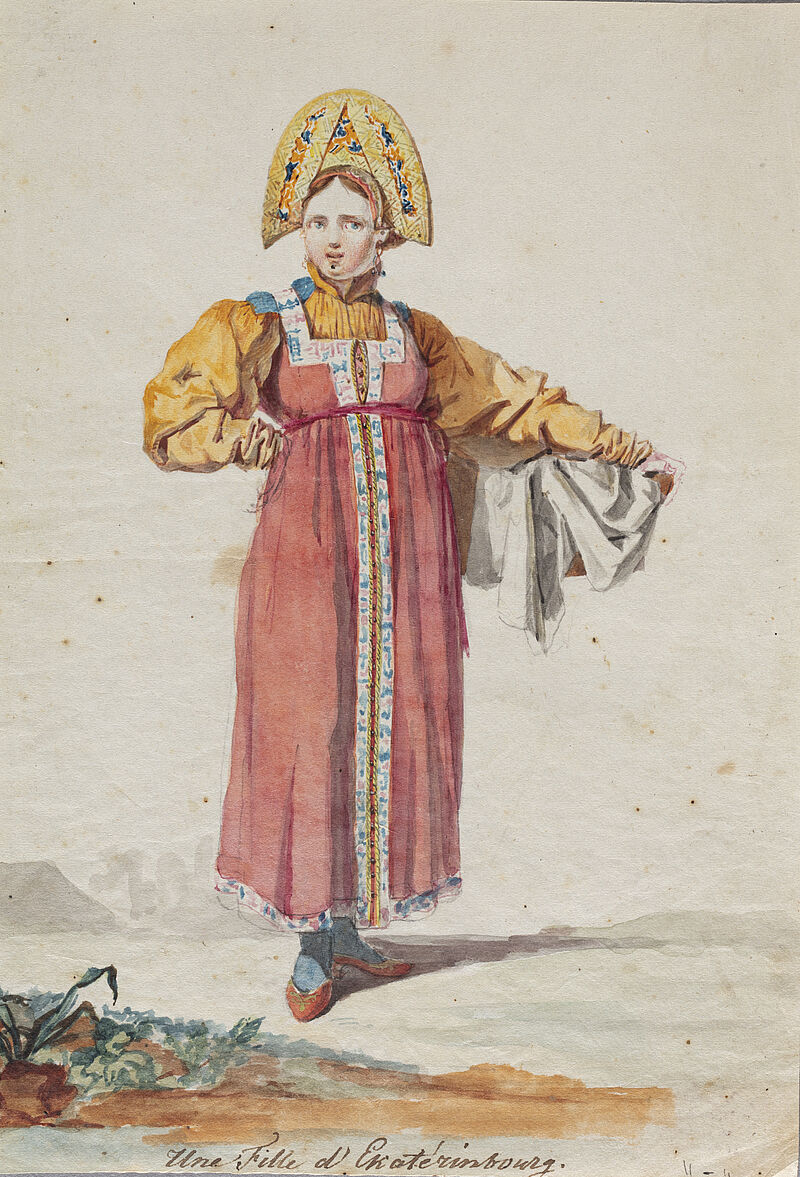 Emel'jan Korneev, Junge Bäuerin aus Jekaterinburg, 1802