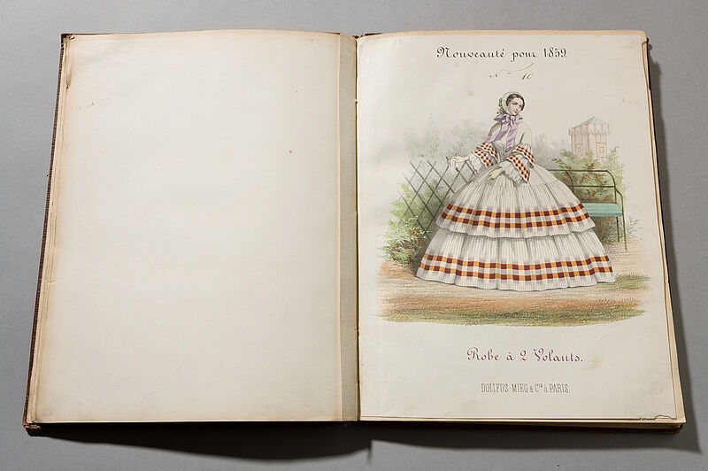 Frédéric Émile Simon, Dollfus-Mieg et Compagnie, Verkaufskatalog: Nouveautés de Dollfus Mieg & Cie, Robes a Disposition, Paris 1859, 1859