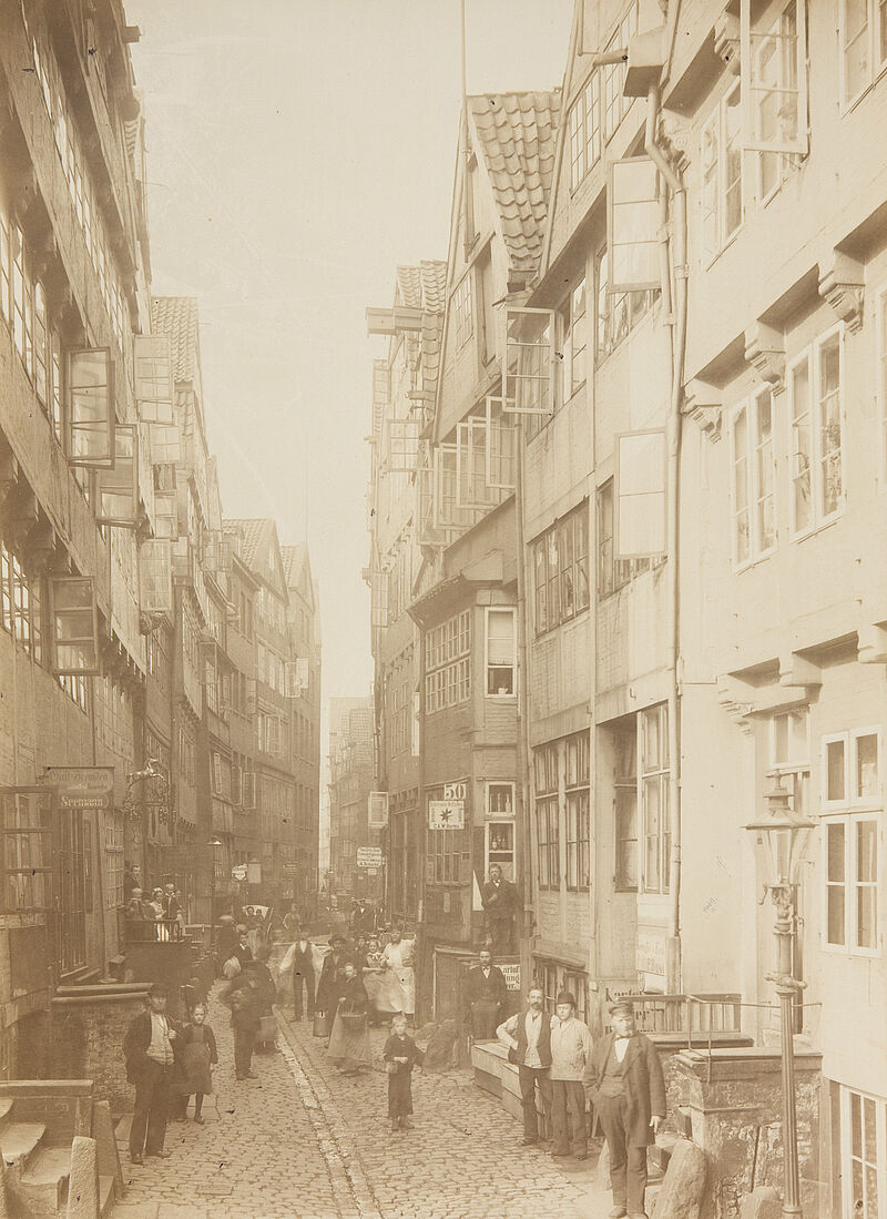Georg Koppmann, Dovenfleth vom Winserbaum aus gesehen (Aus: Hamburg 1883. Ansichten aus dem niederzulegenden Stadttheil), 1883