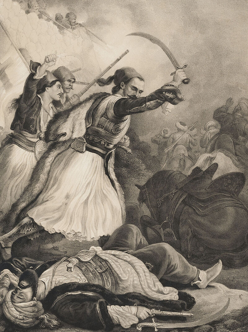 Johann Baptist Kuhn, Peter Hess, Anagnostaras schlägt die Türken bei Valtezza, um 1845
