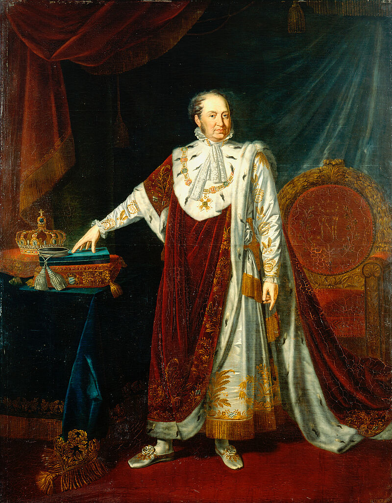 Franz Xaver Kleiber, Moritz Kellerhoven, König Maximilian I. Joseph von Bayern im Krönungsornat, nach 1818