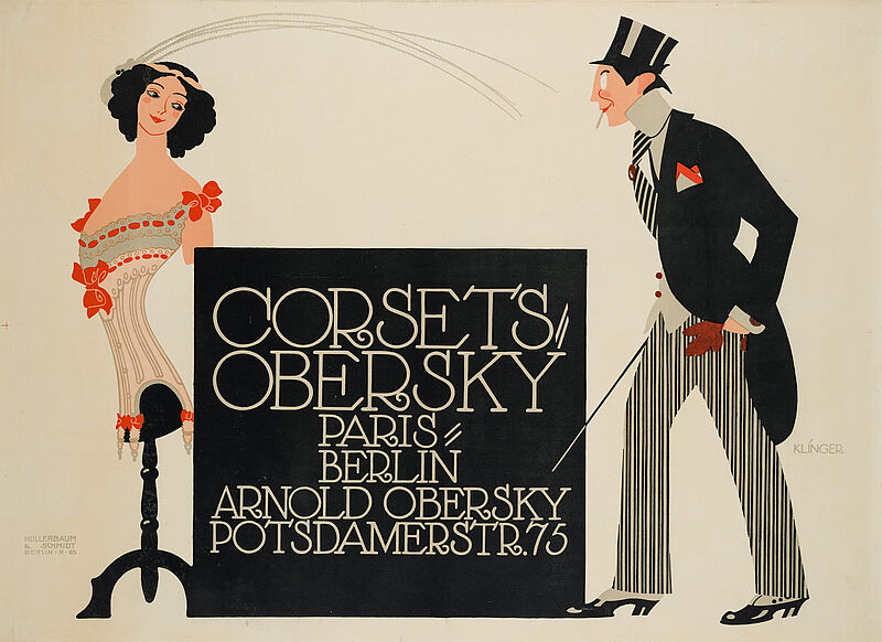 Julius Klinger, „CORSETS=OBERSKY / PARIS=BERLIN / ARNOLD OBERSKY POTSDAMERSTR. 75“ (Originaltitel), 1912