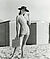 Regina Relang, Modell in Badeanzug der Münchner Modedesignerin Bessie Becker, 1950er Jahre