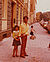 Ahmet Akin, Privatfoto von Frau G.: Tochter mit Vater in der Nähe des Ostbahnhofs, 1976