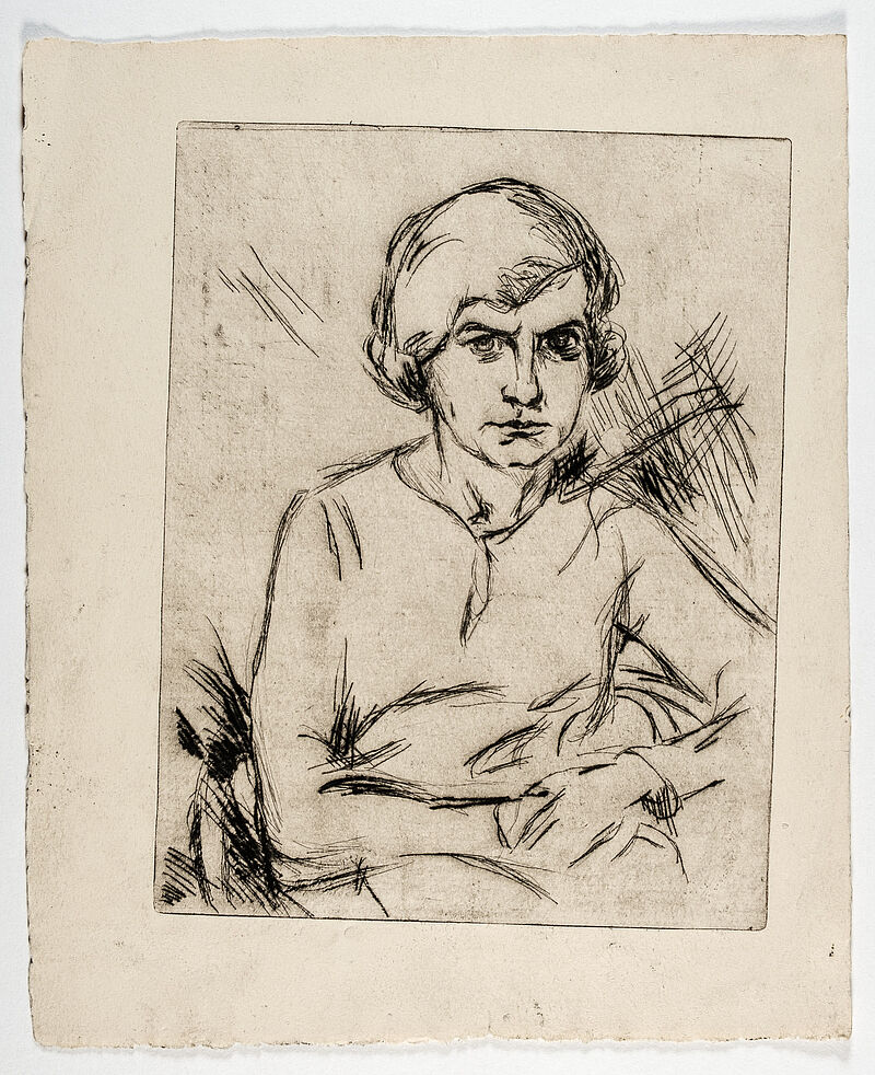 Maria Luiko, Vorderseite: Porträt einer Frau, Rückseite: Entwurf Porträt, um 1935