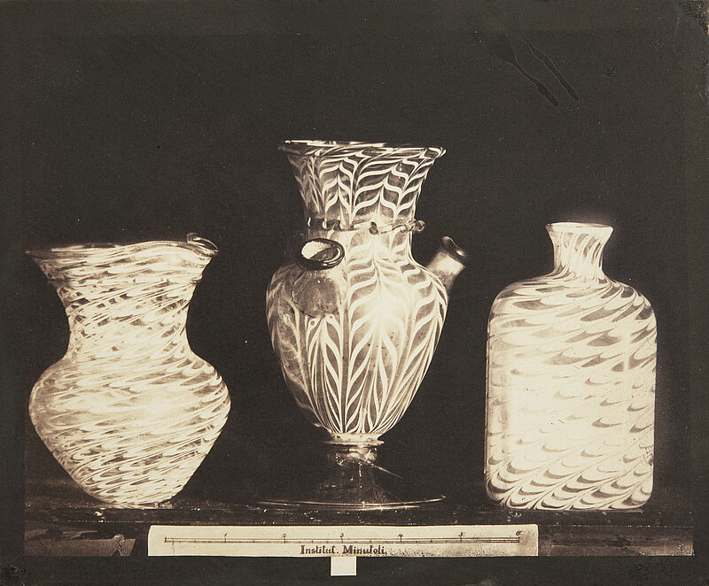 Ludwig Belitski, 3 venezianische Glasgefäße mit Email-Verzierungen, 16. Jahrhundert (aus: Vorbilder für Handwerker und Fabrikanten...), vor 1855