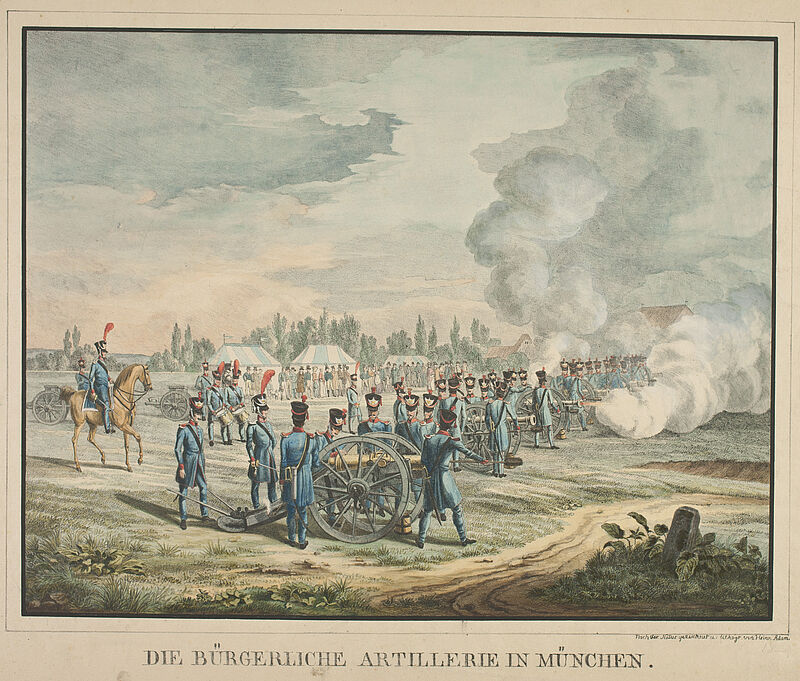 Heinrich Adam, Die Bürgerliche Artillerie in München, um 1825