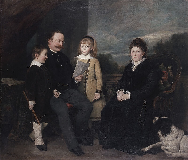 August Holmberg, Gruppenbild der Familie Friedl, 1877