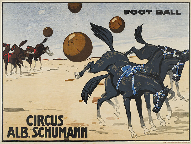 Carl Moos, „CIRCUS ALB. SCHUMANN / FOOT BALL“ (Originaltitel), um 1910