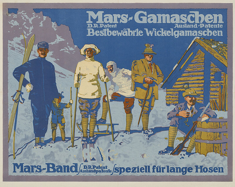 Siegmund von Suchodolski, „Mars-Gamaschen / Bestbewährte Wickelgamaschen“ (Originaltitel), um 1913