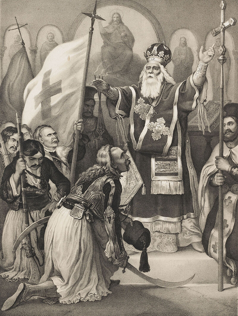 Johann Baptist Kuhn, Peter Hess, Metropolit Germanos erhebt die Fahne der Freiheit, um 1845