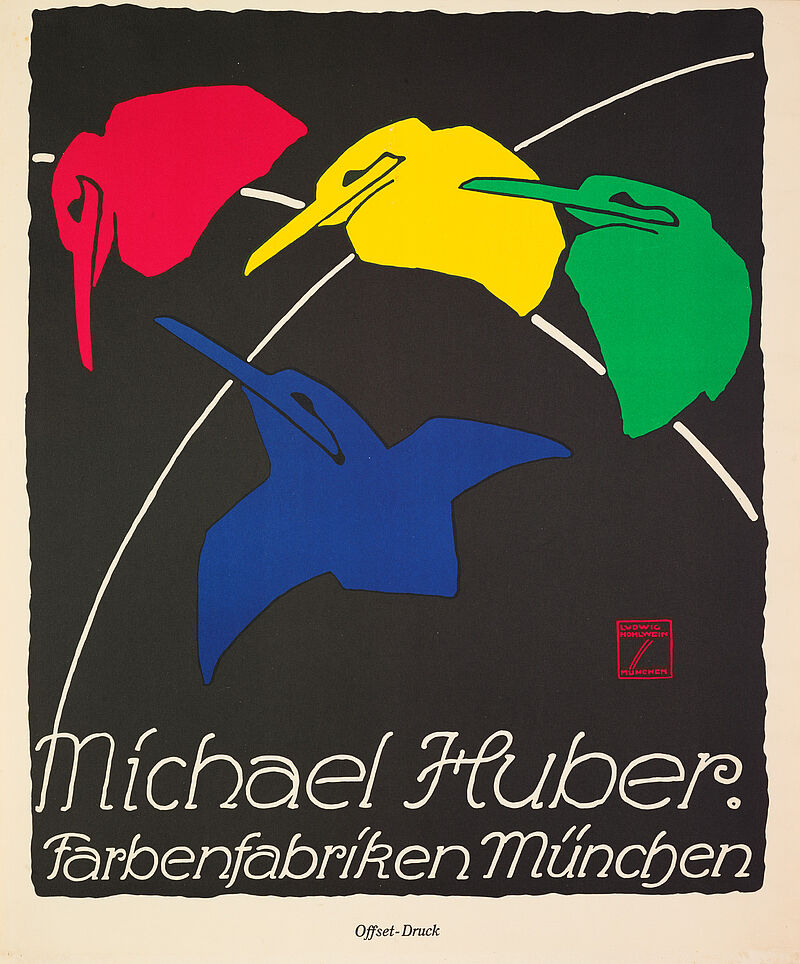 Ludwig Hohlwein, „Michael Huber. / Farbenfabrik München“ (Originaltitel), um 1913