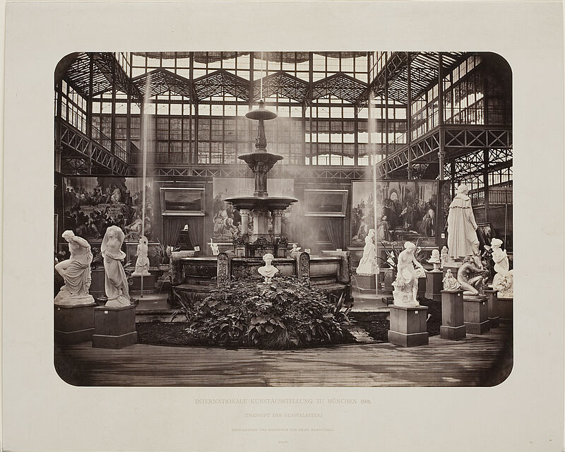 Franz Hanfstaengl, "Internationale Kunstausstellung zu München 1869" – Innenansicht des Glaspalastes, 1869