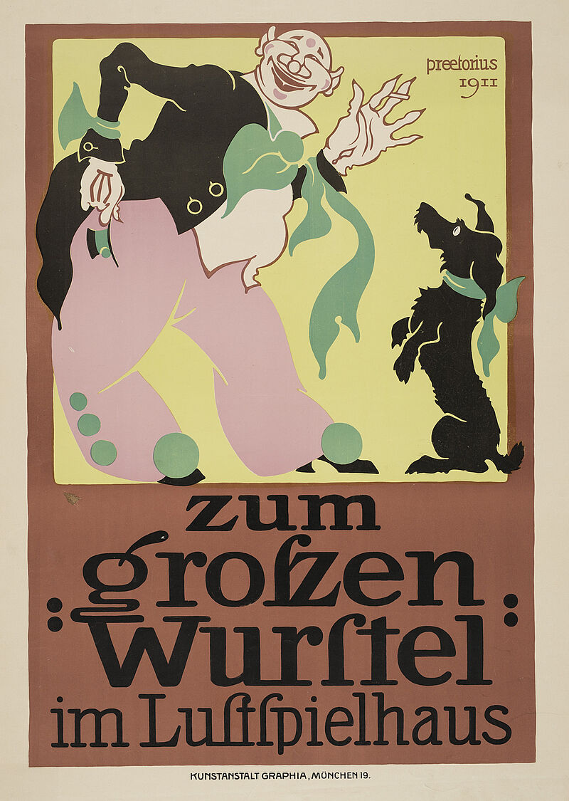 Emil Preetorius, „Zum / groszen Wurstel / im Lustspielhaus“ (Originaltitel), 1911