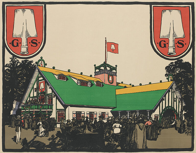 A. Hornig, Plakat ohne Schrift [Spatenbräu], 1907