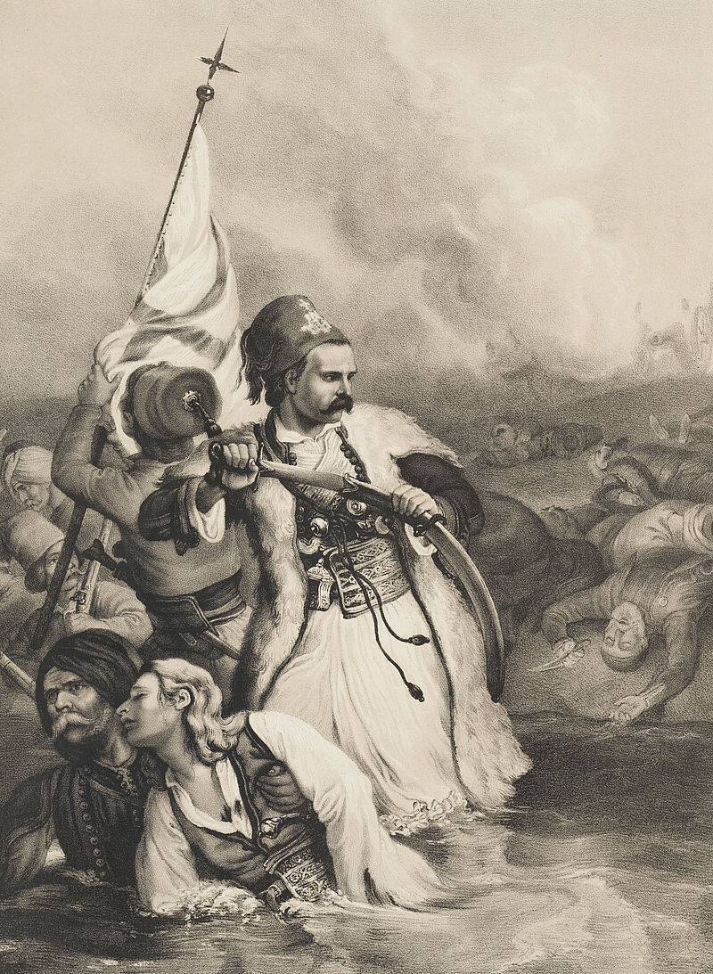 Johann Baptist Kuhn, Peter Hess, Athanasius von Agrapha verteidigt sich am Pruth, um 1845