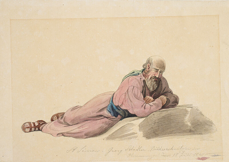 Eugen Adam, Studie zur Ölbergszene beim Oberammergauer Passionsspiel 1840: St. Simon, 1840