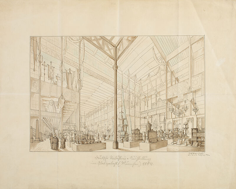 Thomas Guggenberger, Glaspalast – Innenansicht, 1854