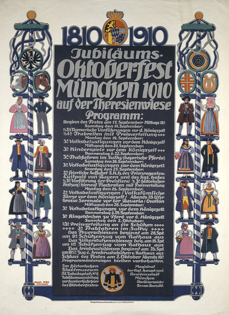 Paul Neu, „1810 1910 / Jubiläums-Oktober-Fest München 1910 auf der Theresienwiese“ (Originaltitel), 1910